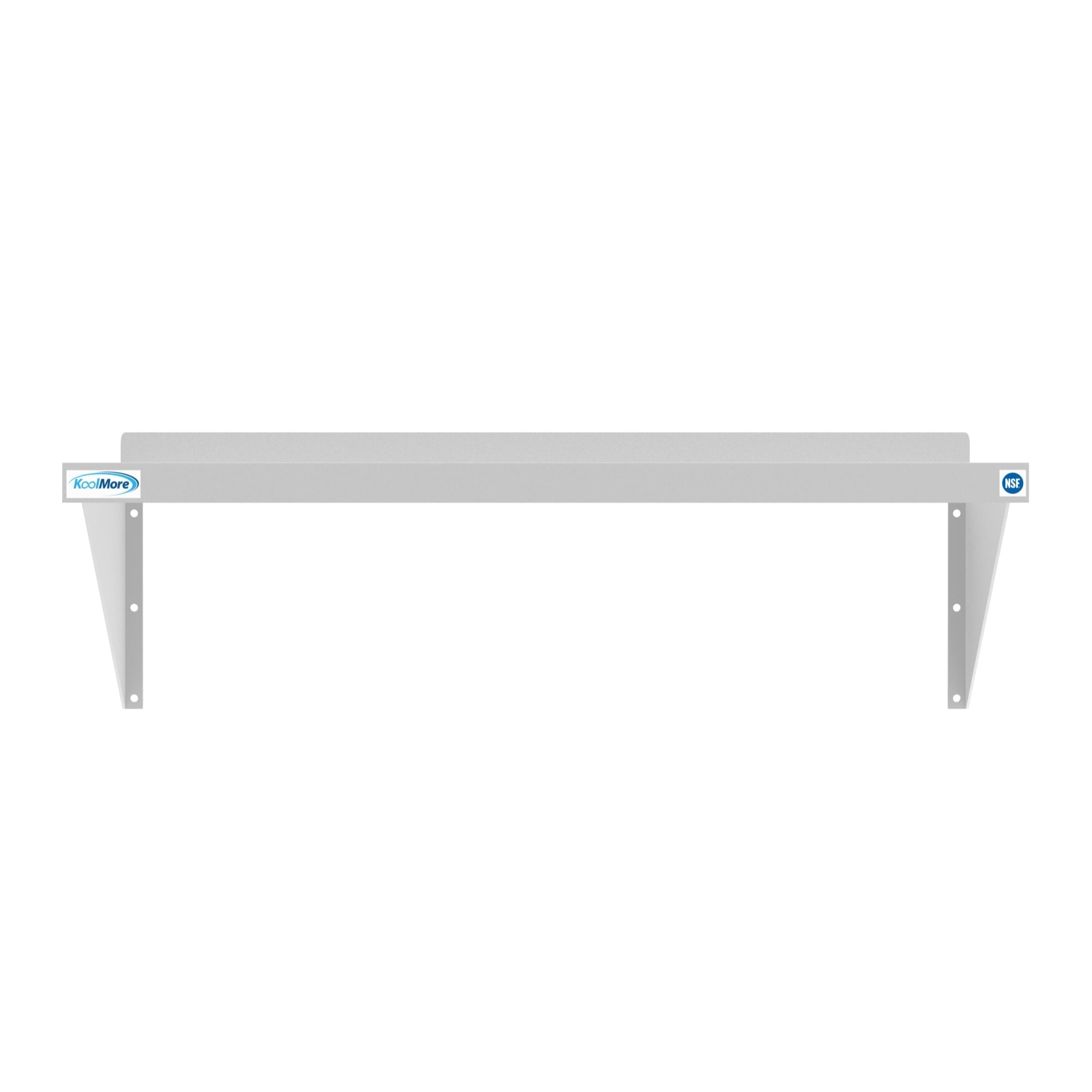 Violet Blackhaw 12" x 36" 18-gauge stainless steel heavy-duty wall shelf for food and beverage storage.