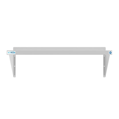 Violet Blackhaw 12" x 36" 18-gauge stainless steel heavy-duty wall shelf for food and beverage storage.