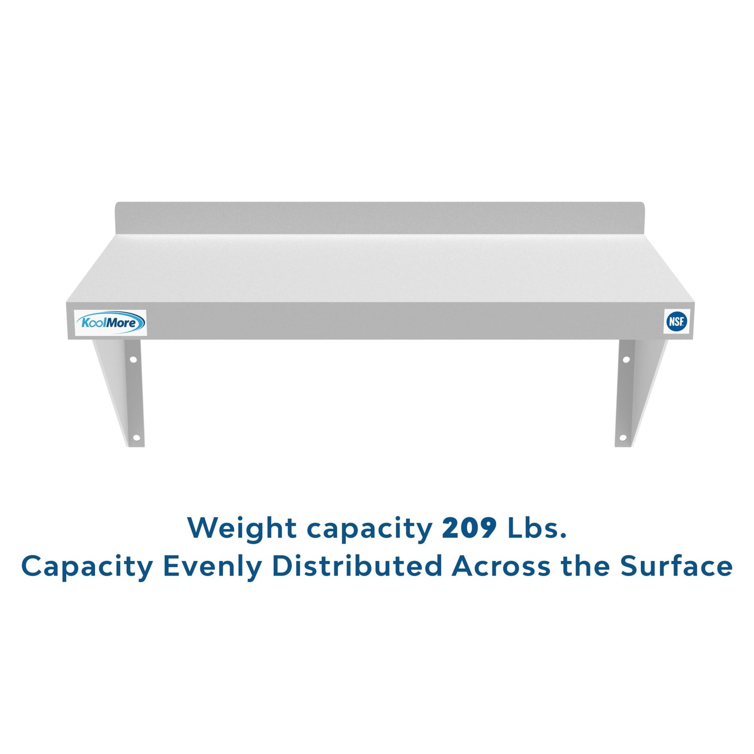 Stainless steel 12x24-inch heavy duty wall shelf by Violet Blackhaw, perfect for food and beverage storage in commercial kitchens.