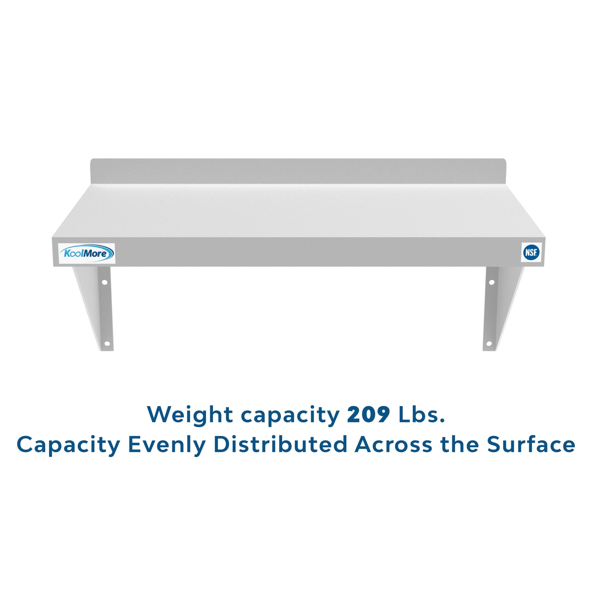Stainless steel 12x24-inch heavy duty wall shelf by Violet Blackhaw, perfect for food and beverage storage in commercial kitchens.
