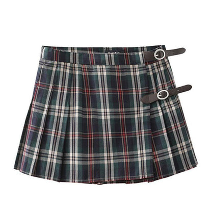 Carmine Juneberry pleated skirt in soft fabric with a flowing, structured design, shown in a stylish, full-length view.