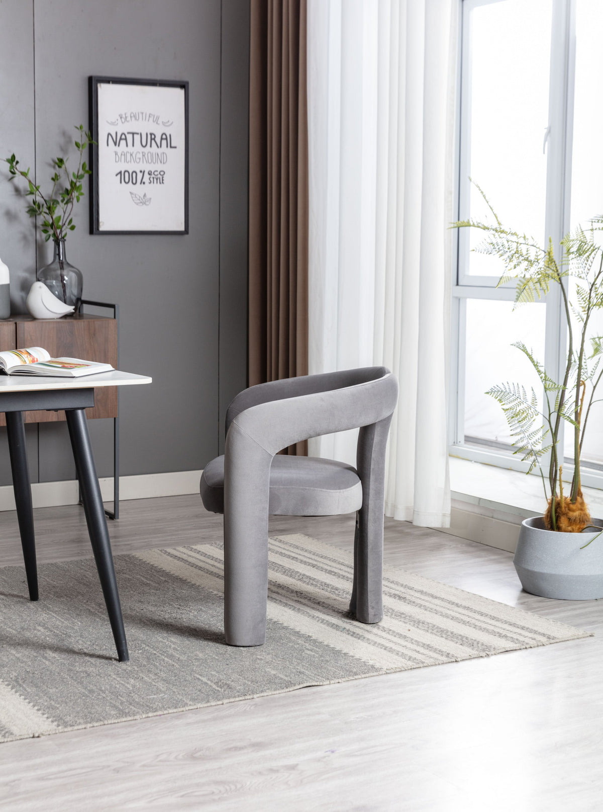 Set of 2 Contemporary Upholstered Accent Chair
