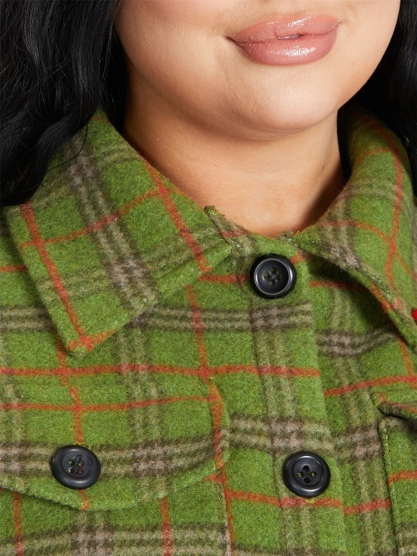Oversized Nova Check wool blend shacket by Rose Eleusis, featuring a stylish checked pattern and relaxed fit, perfect for layering.