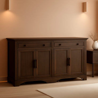 63 Inch Brown Country Style Sideboard Storage Credenza