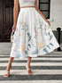 Floral print midi skirt by Ruby Styx featuring a flowy fabric and vibrant flower patterns for women&