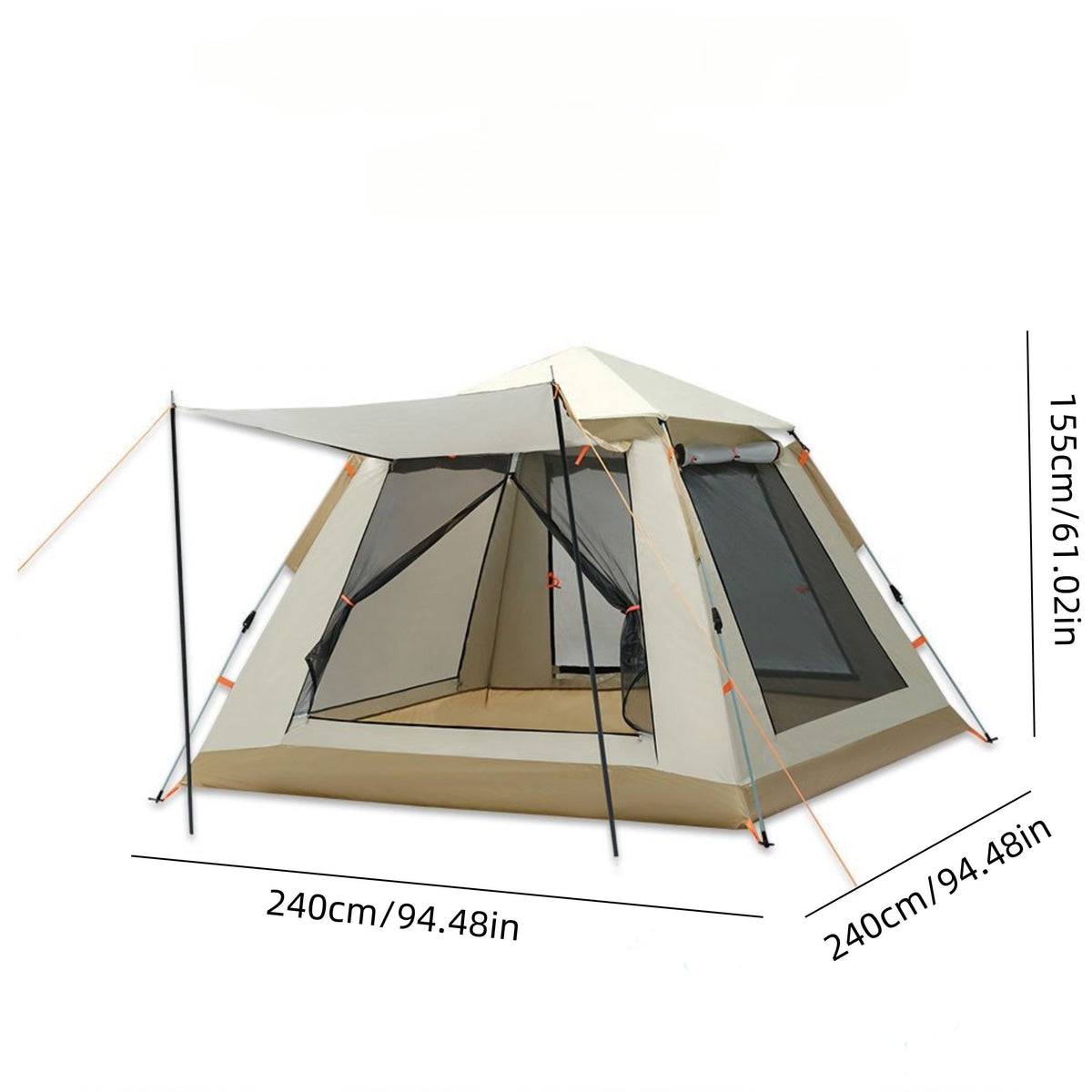 NNETM 8-Person Family Camping Tent with Canopy Setup