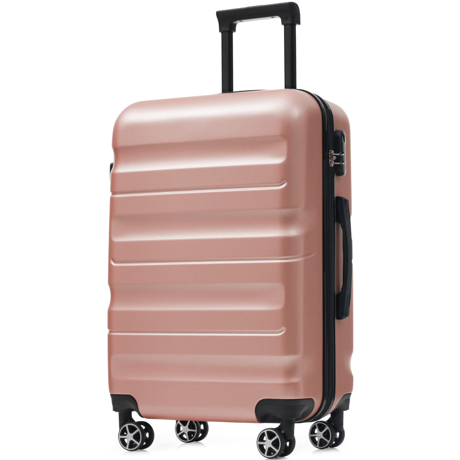 Sangria Beech hardshell ABS luggage set with lightweight, durable suitcases featuring dual wheels and sleek design.