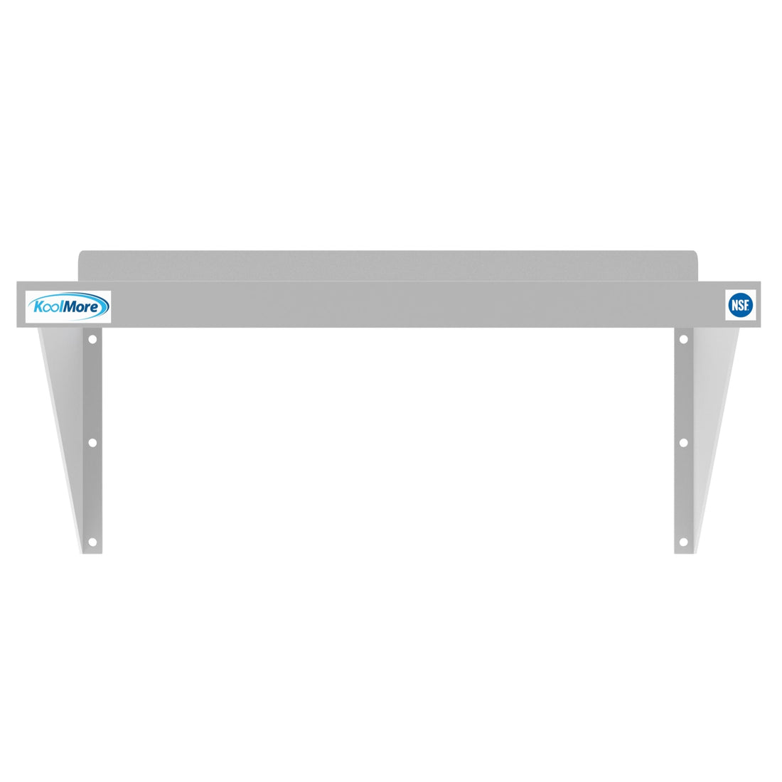 Heavy-duty 12x24-inch stainless steel wall shelf by Violet Blackhaw, ideal for food and beverage storage in commercial kitchens.