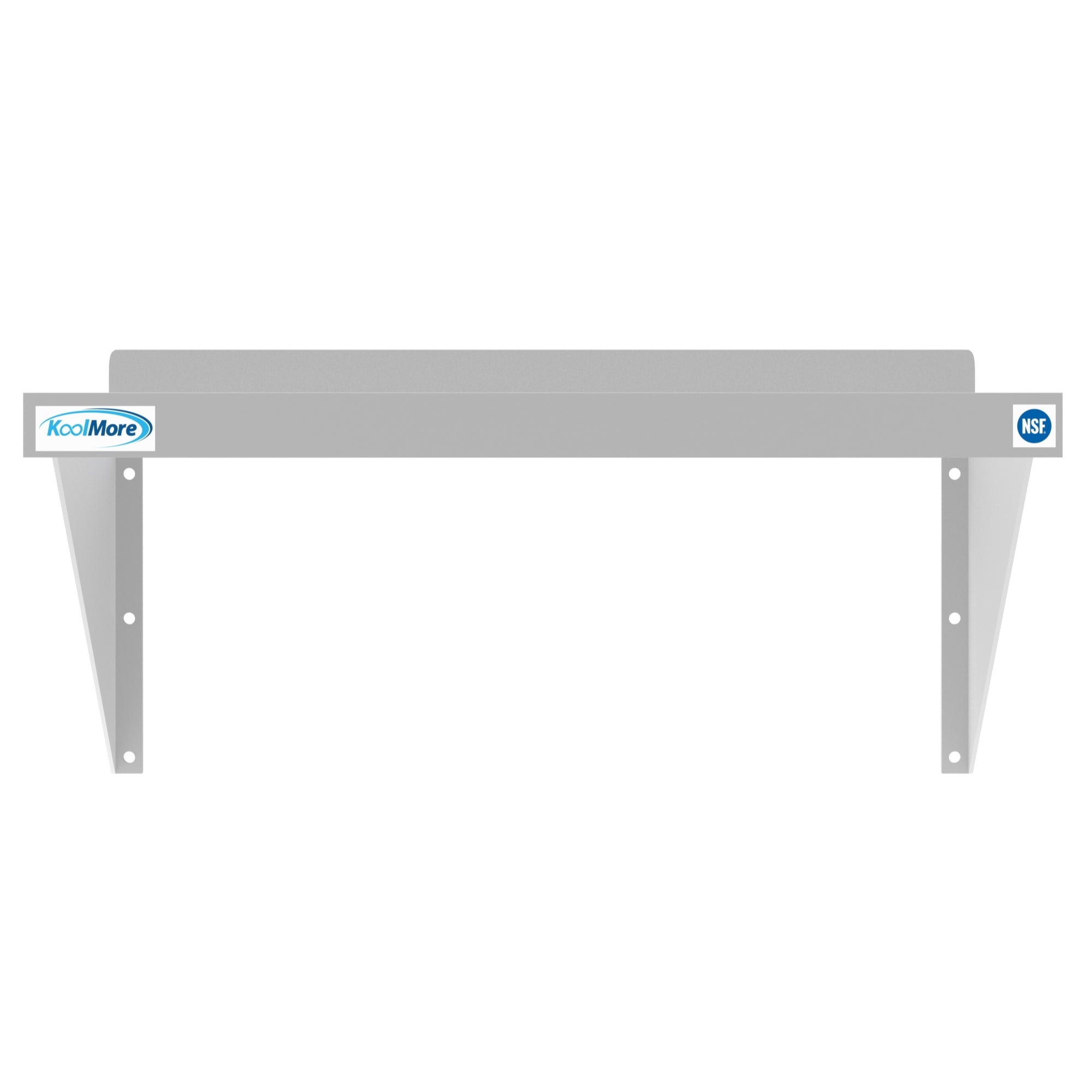 Heavy-duty 12x24-inch stainless steel wall shelf by Violet Blackhaw, ideal for food and beverage storage in commercial kitchens.