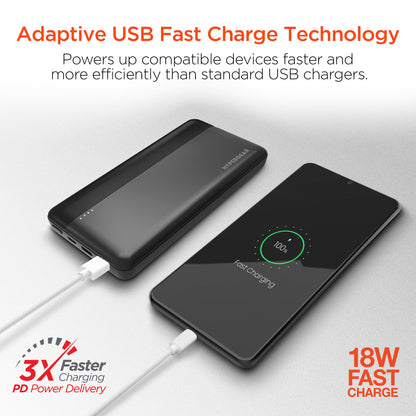 Sky Iapetus HyperGear 10000mAh portable power bank with 20W PD and USB charging for mobile and laptop devices.