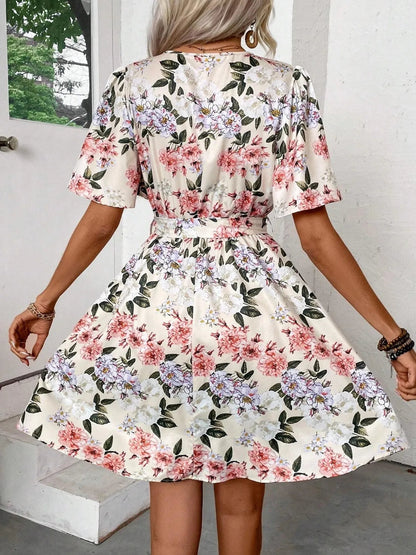 Printed surplice short sleeve mini dress from Ruby Styx, featuring a flattering fit and stylish design for women&