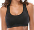 Black Lavender La Vittoria Racerback Athletic Sports Bra in black with supportive design, ideal for activewear and workouts.