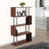 Taupe Shadow HOMCOM wooden S-shaped bookcase with four shelves for home storage and display.