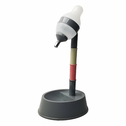 Maroon Asteria automatic pet water dispenser stand with adjustable height and feeder bowl for convenient pet hydration and feeding.