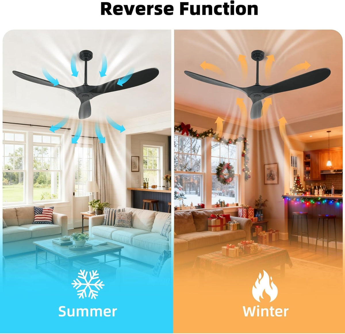 60Inch Outdoor Smart Ceiling Fan Voice Control Remote