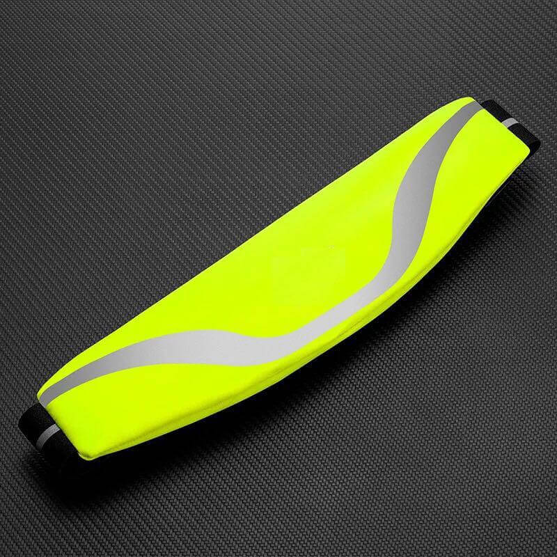 Black Lavender water-resistant sport waist pack with reflective strip, ideal for running and outdoor activities.