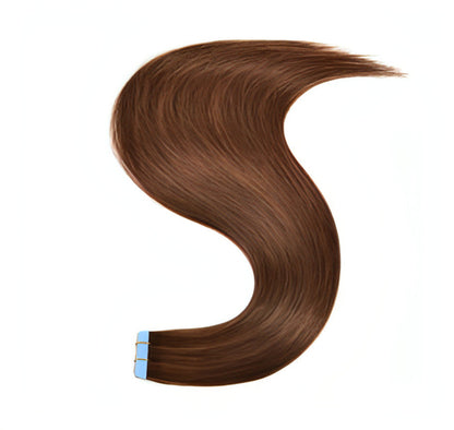 Carmine Juneberry LuxeWave traceless invisible real hair wig extension showcasing natural hair texture and seamless blend.