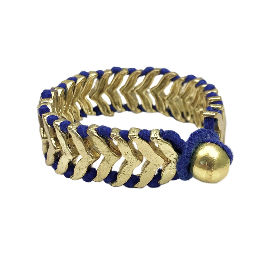 Ariel Rina Temple bracelet, a stylish fair-trade statement cuff bracelet with intricate design and metallic finish.