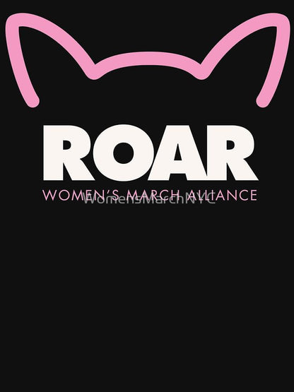 Gray hoodie for women by Scorpius with pink Pussy ROAR graphic, featuring a casual fit and comfortable sweatshirt style.