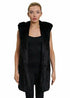 Black Rose Eleusis faux fur hooded gilet, stylish jacket with plush fur hood and sleeveless design, perfect for layered winter wear.