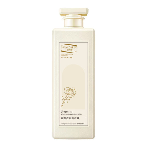 Carmine Juneberry Three-leaf Queen Shower Gel bottle with deep-cleansing aromatherapy for body care, 800ml.