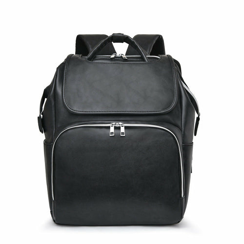 Maroon Asteria PU leather diaper bag for moms, featuring multiple compartments and stylish design for baby and maternity needs.