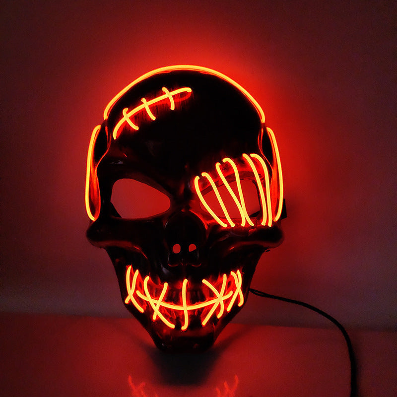 Maroon Asteria Halloween scary one-eyed pirate mask with LED light, featuring a detailed pirate design and spooky eye detail.