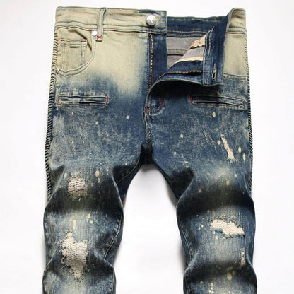 Carmine Juneberry DenimDare™ elastic straight jeans for men, showing classic blue denim pants with a relaxed fit and five-pocket design.