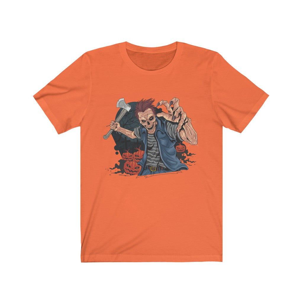 Plum Charlie Halloween Pumpkin Hunter T-shirt featuring a spooky pumpkin design on the front, ideal for Halloween costumes.