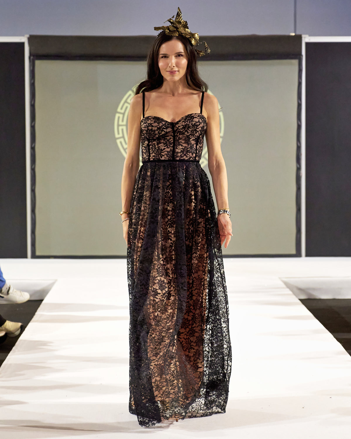 Stefania Black Floral Lace Maxi Dress Evening Dresses Stefania Black Floral Lace Maxi Dress