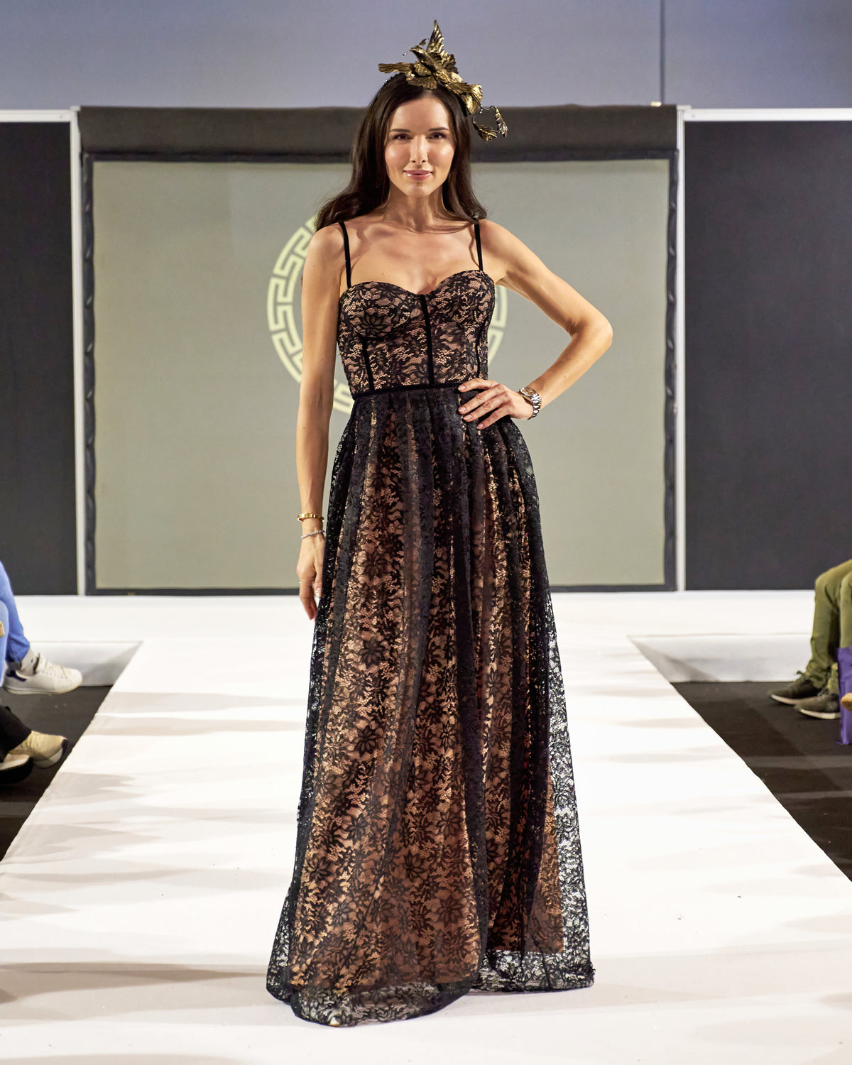 Stefania Black Floral Lace Maxi Dress Evening Dresses Stefania Black Floral Lace Maxi Dress