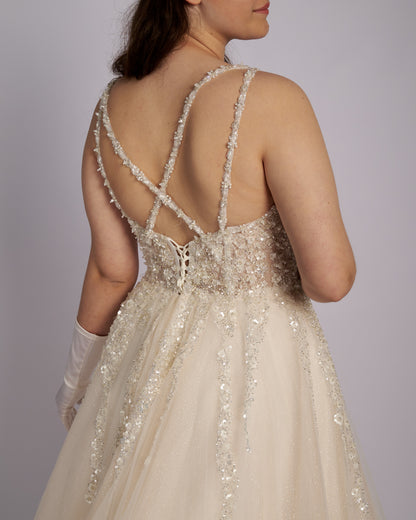 Elisana Nude Princess Bridal Gown Wedding Dresses