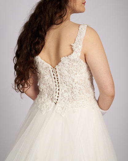 Augustine Hand Beaded Embroidery Lace with Crystals Wedding Dresses