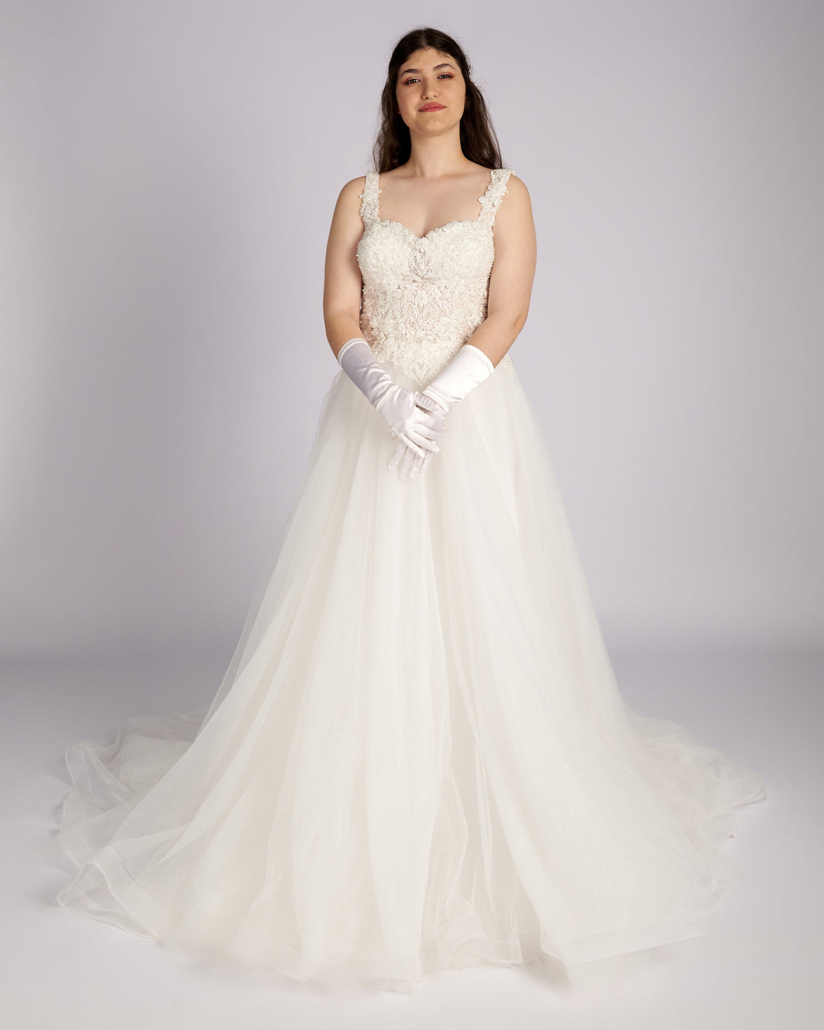 Augustine Hand Beaded Embroidery Lace with Crystals Wedding Dresses