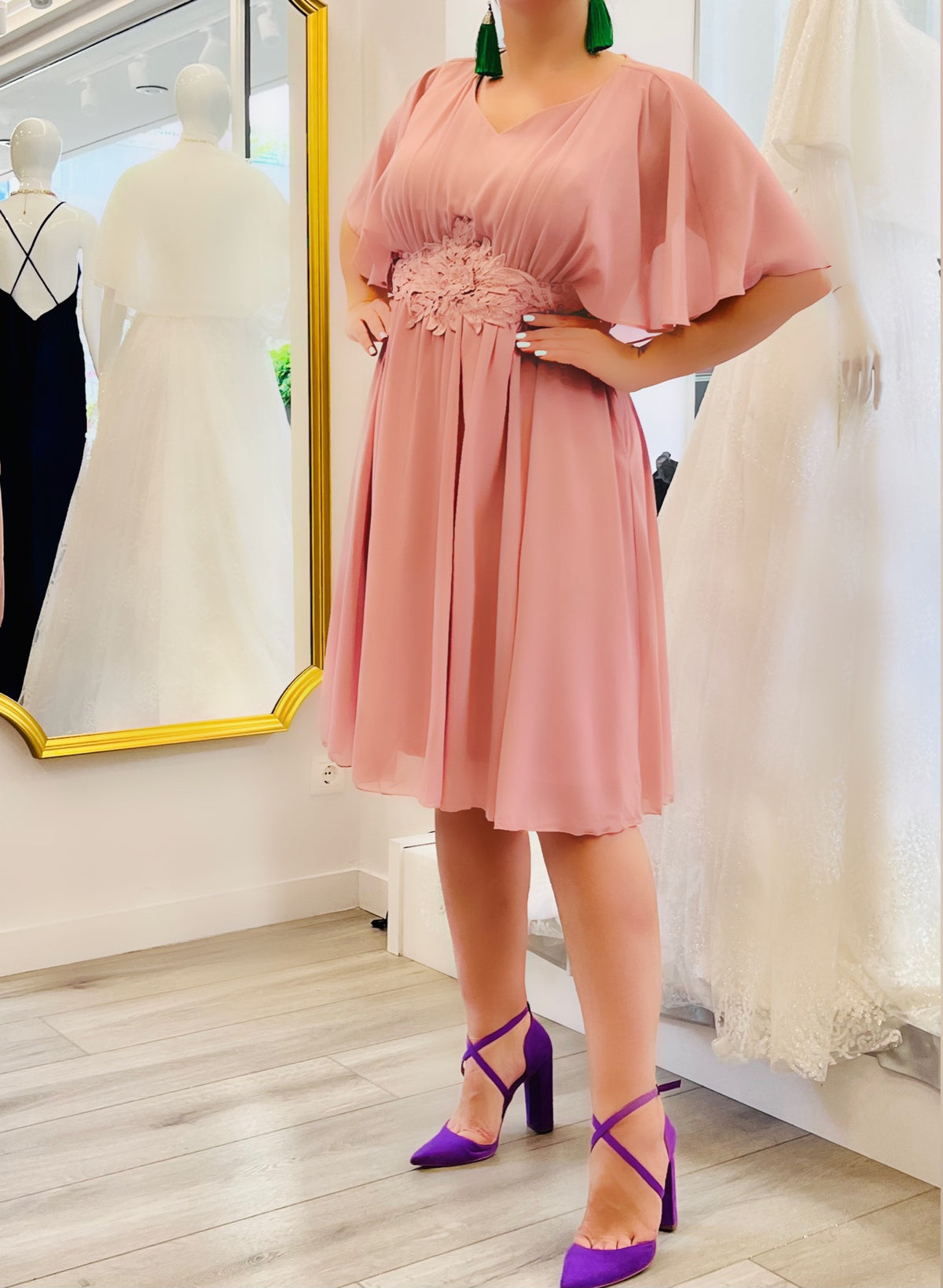 Dorothy Pink Flare Chiffon Dress "evening dresses"