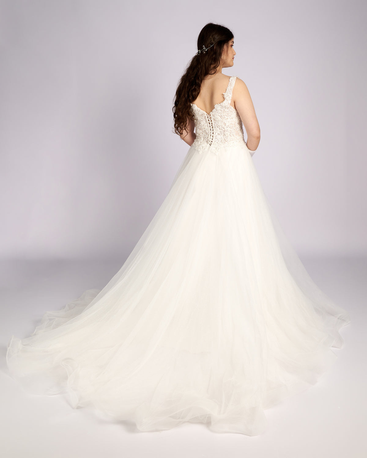 Augustine Hand Beaded Embroidery Lace with Crystals Wedding Dresses