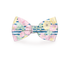 Plaid and floral-patterned dog bow tie by Plum Semele, designed for stylish pet wear.