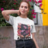 Yellow Pandora floral grunge jersey short sleeve T-shirt with a colorful floral pattern and relaxed fit.