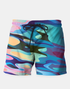 Sky Felix Fluid Sugar swim shorts featuring a colorful, flowing design, displayed on a neutral background.