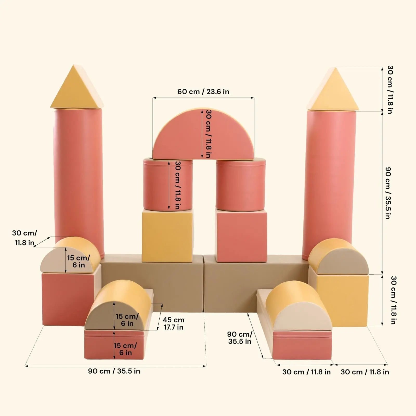 Pink Mega Fort furniture by Blush Apricot, showing a large, colorful play fortress with soft fabric walls and a spacious design.