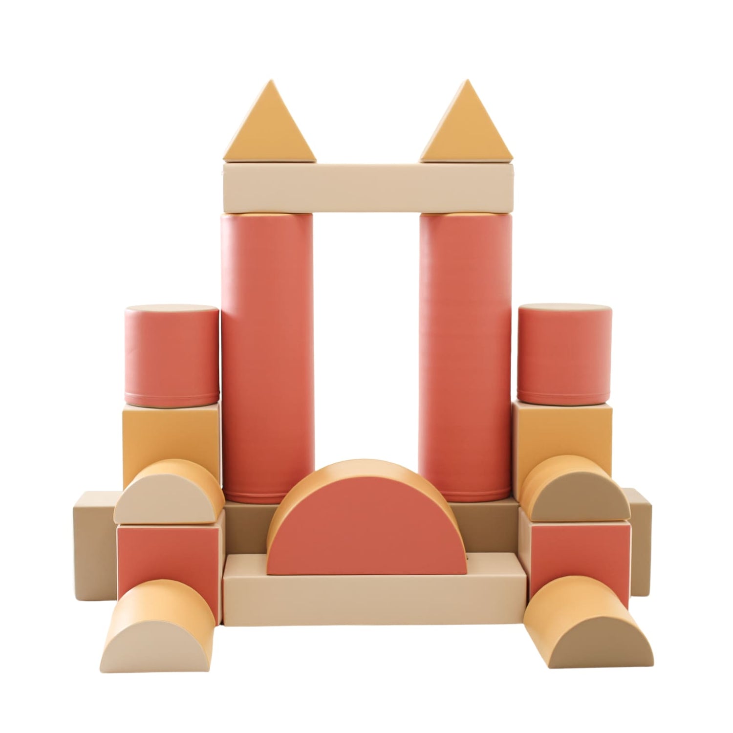Blush Apricot Mega Fort furniture, a colorful play fortress with windows and a door, ideal for kids&