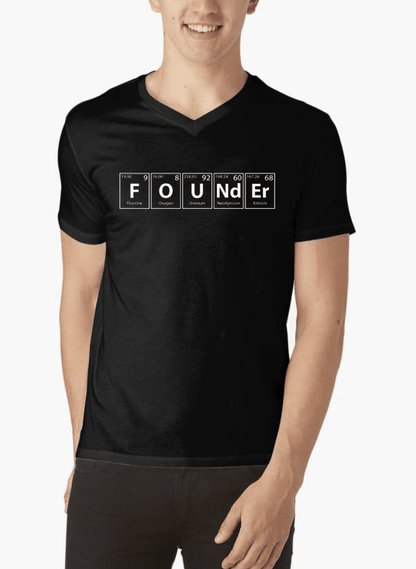 Scorpius Founder V-Neck T-shirt in black, featuring a classic V-neck design and logo print on the chest.