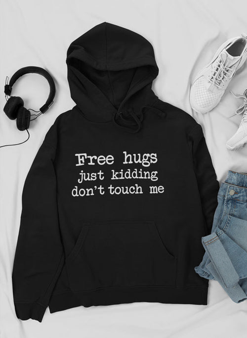Jade Thalassa Free Hugs hoodie featuring a cozy, casual hoodie with a "Free Hugs" graphic design on the front.