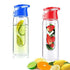 Salmon Lucky Fruit Cola Bottle, a novelty fruit infuser drink bottle with a colorful design for infused fruit flavors.