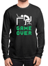 Scorpius Game Over full sleeves T-shirt with graphic design, black fabric, casual style, ideal for gaming enthusiasts.