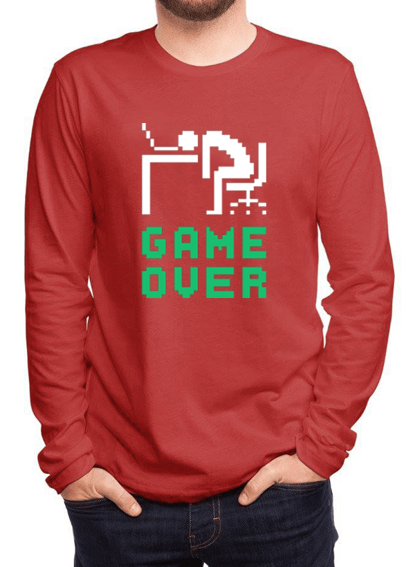 Scorpius Game Over full sleeves T-shirt featuring bold graphic design on black fabric, casual and stylish for everyday wear.