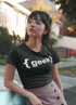 Women’s Geeks T-shirt by Scorpius featuring a casual fit and printed design, made from soft, comfortable fabric.