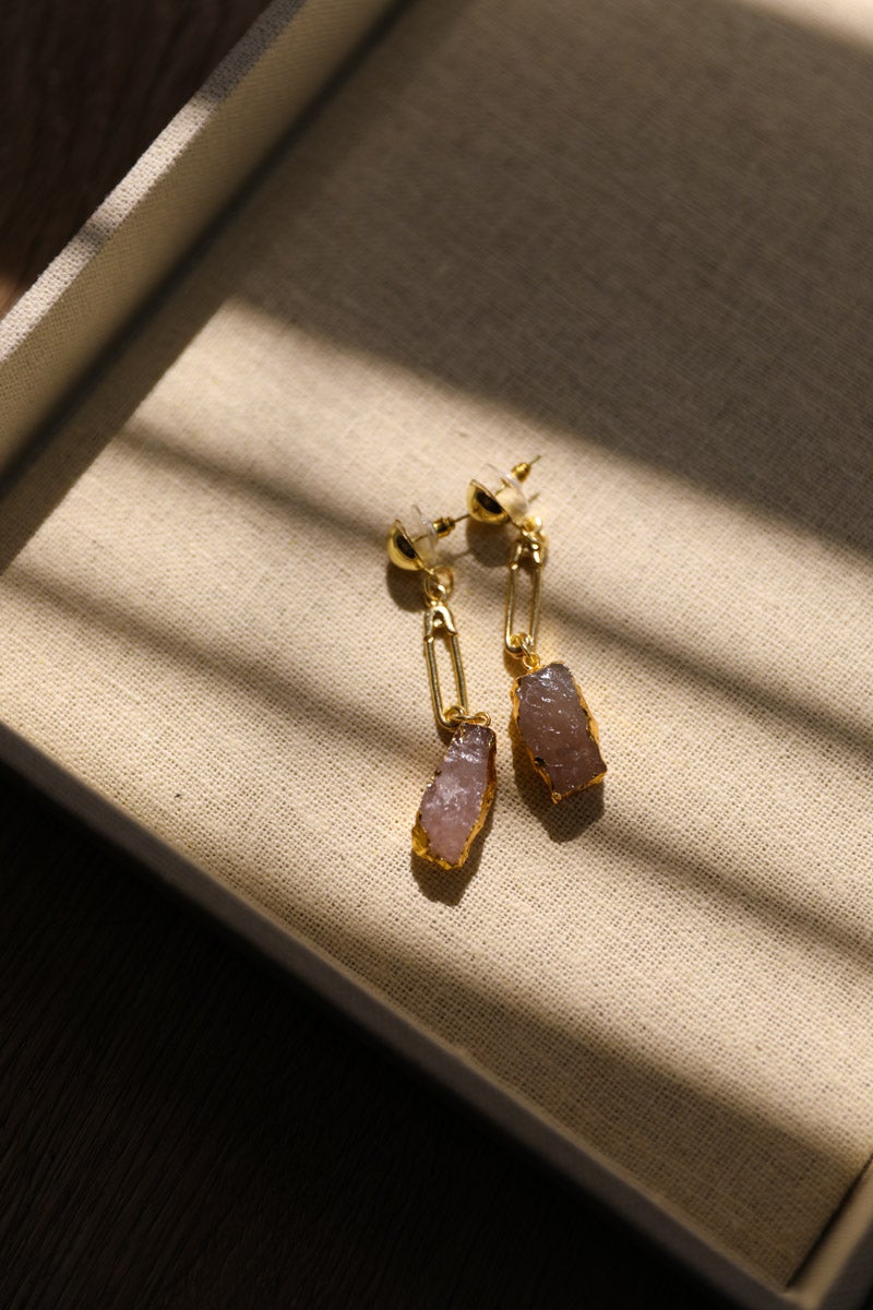 Periwinkle Aether gemstone fashion earrings featuring colorful, faceted gem stones in a stylish accessory design.