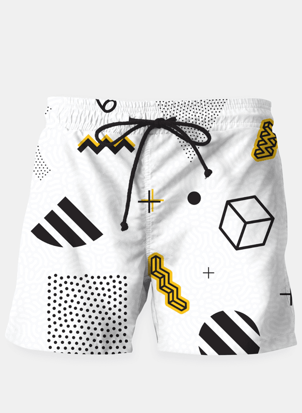 Sky Felix geometric pattern T-shirt featuring bold, colorful designs on a casual short-sleeve shirt.
