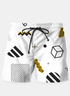 Sky Felix geometric pattern T-shirt featuring bold, colorful designs on a casual short-sleeve shirt.
